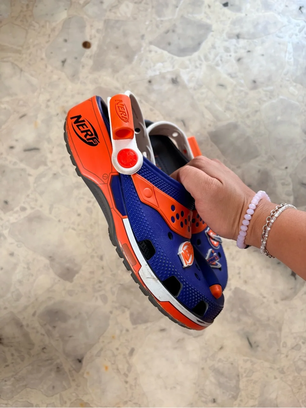 Nerf x Crocs Classic Clogs Blue/Orange – Junior Size 3